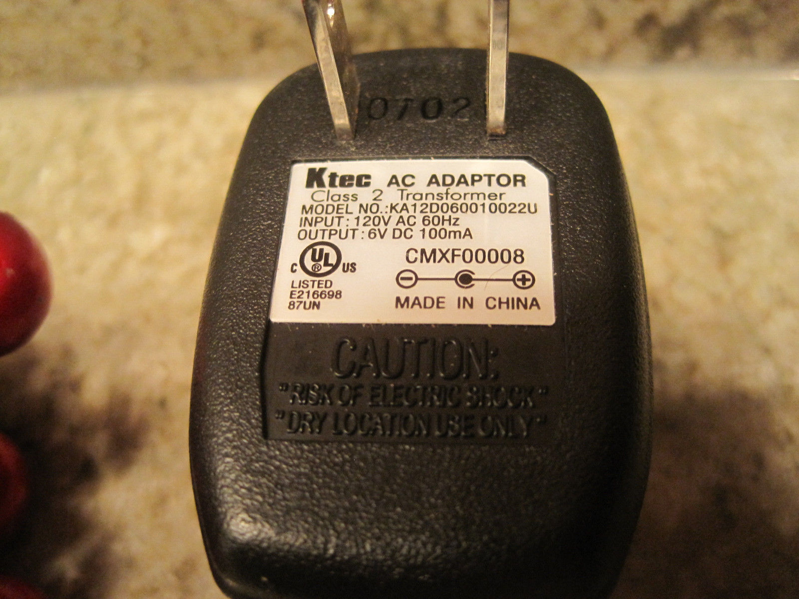 *Brand NEW*KTEC KA12D60010022U Class 2 Transformer 6V 100mA Ac Adapter - Click Image to Close